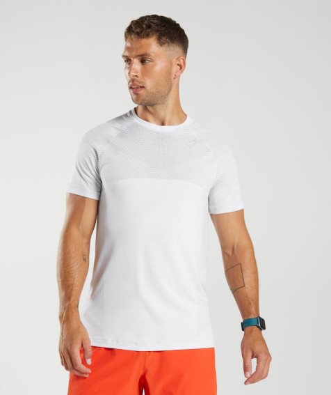 Men's Gymshark Apex T-Shirts White | CA 16A53D